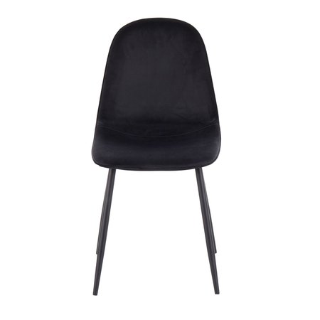 Lumisource Pebble Chair in Black Steel and Black Velvet, PK 2 CH-PEBBLE BKVBK2